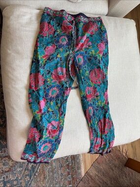 Floral Teal and Pink pajama Pants
